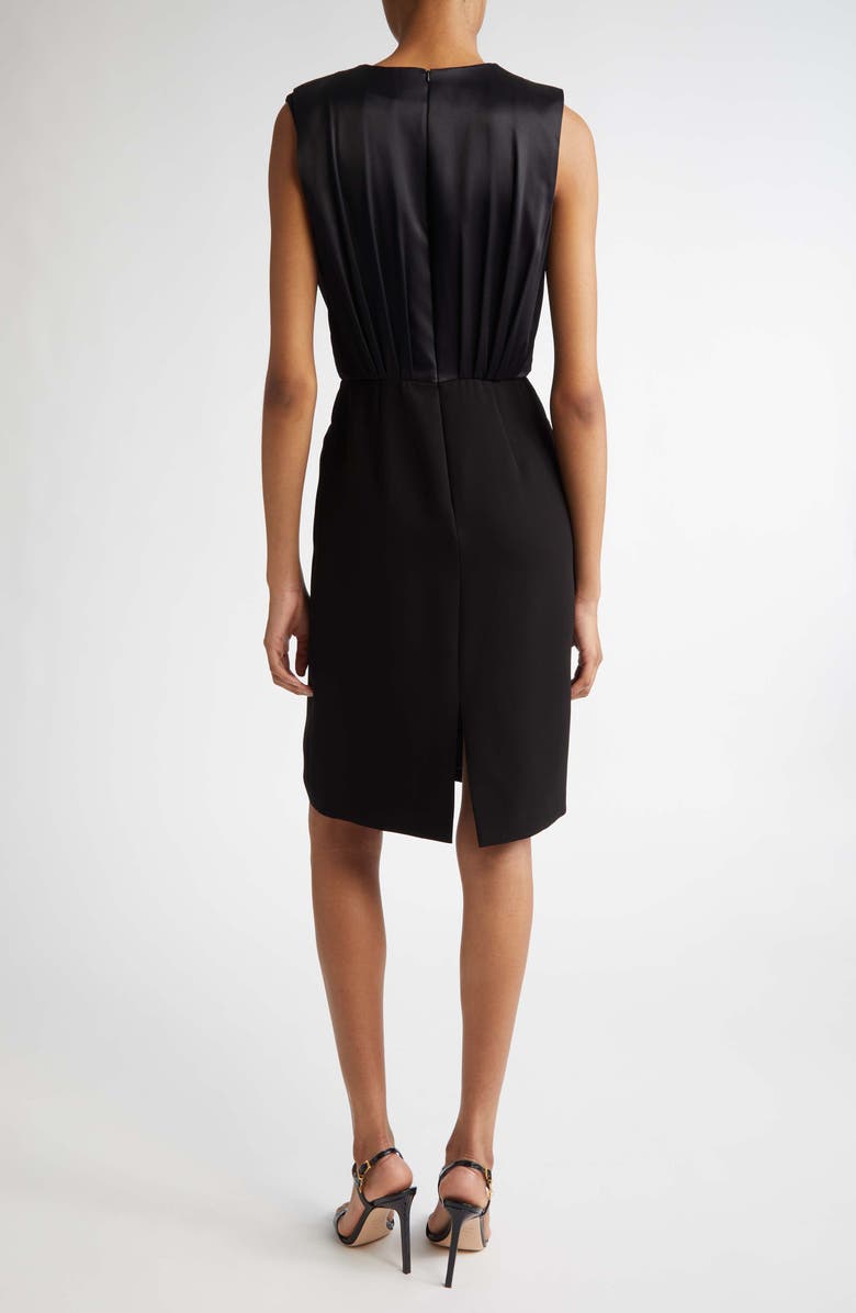 Max Mara Vittor Pleated Overlay Sleeveless Cady Dress, Alternate, color, Black