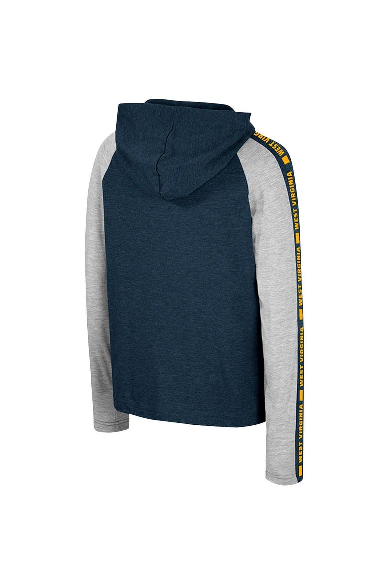 Youth Colosseum Navy West Virginia Mountaineers Ned Raglan Long Sleeve Hooded T-Shirt, Alternate, color, Navy