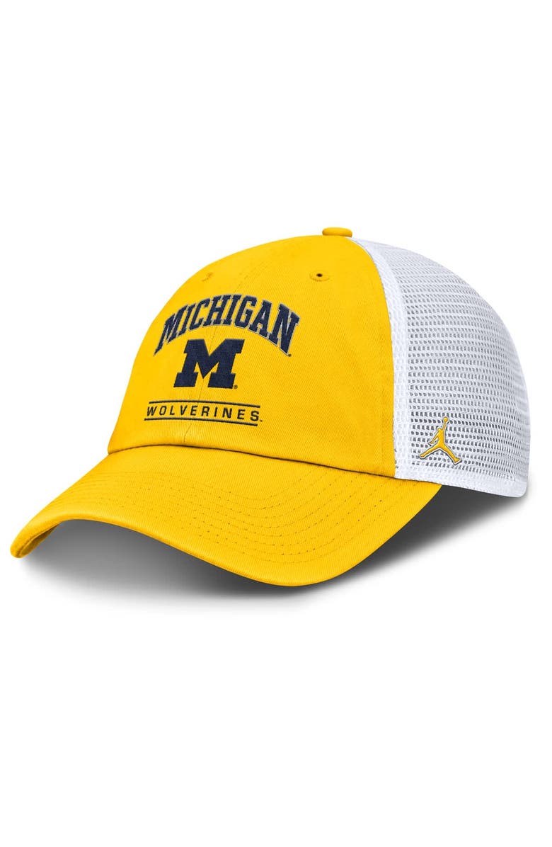 Jordan Brand Men's Jordan Brand Maize/White Michigan Wolverines Club Trucker Adjustable Hat, Main, color, Maize