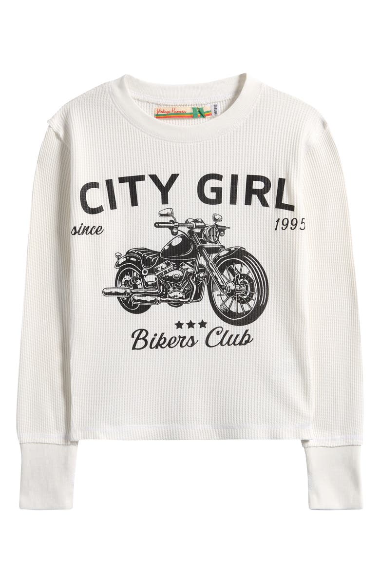 Vintage Havana Kids' Cotton Blend Thermal Graphic T-Shirt, Main, color, White