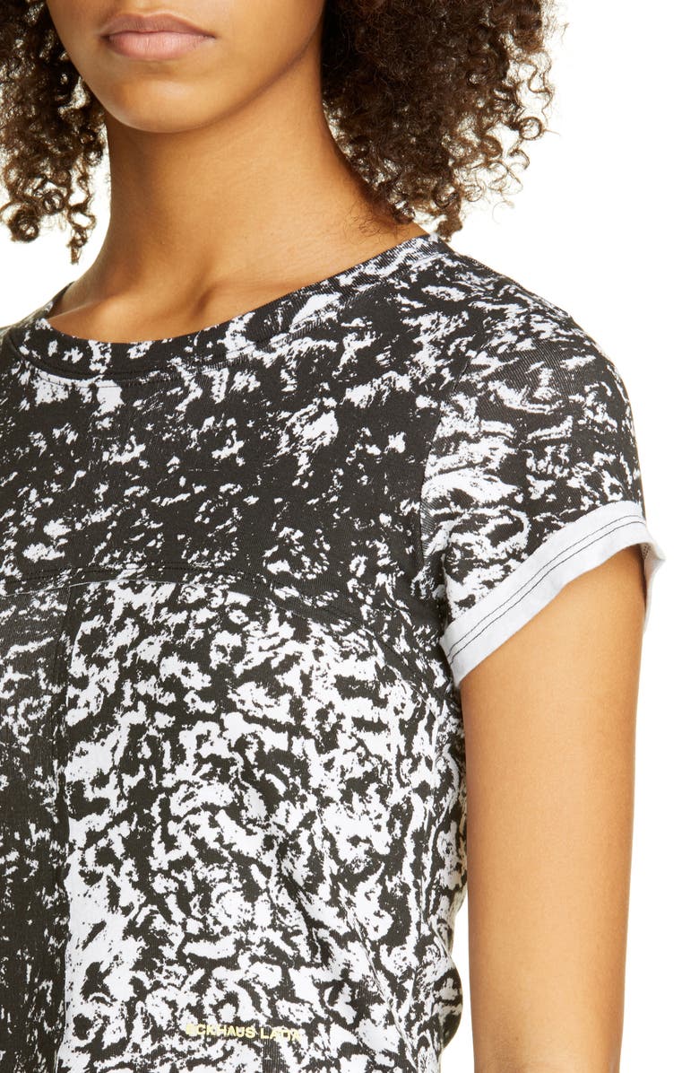 Eckhaus Latta Print Lapped Seam Baby Tee, Alternate, color, 