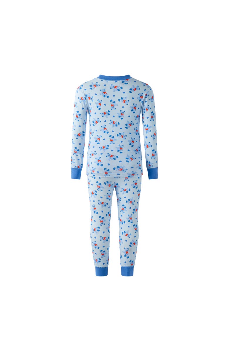 Rachel Riley Bear Jersey Pajamas, Alternate, color, Blue
