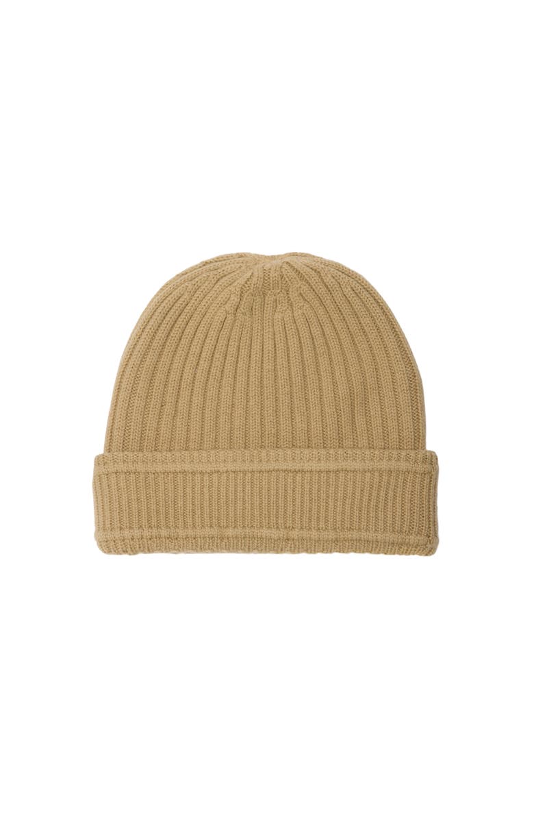 Burberry Logo Wool Beanie, Alternate, color, Sand