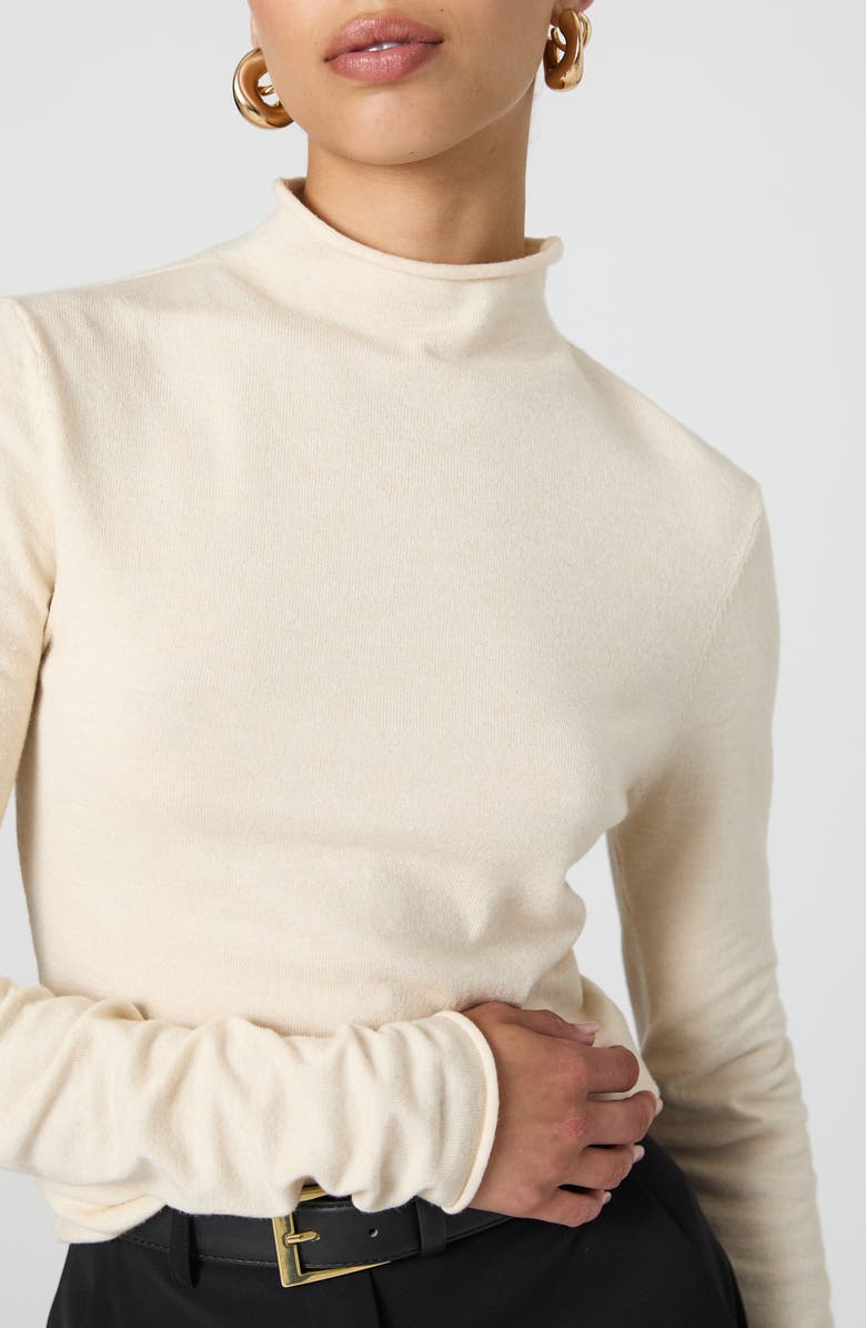 French Connection Mock Neck Sweater, Alternate, color, 12-Oatmeal Mel