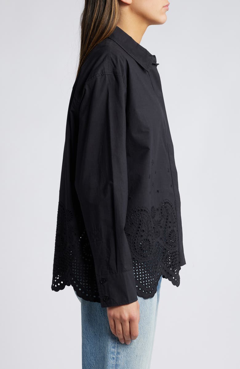 Cleobella Trisha Scallop Edge Eyelet Organic Cotton Shirt, Alternate, color, 