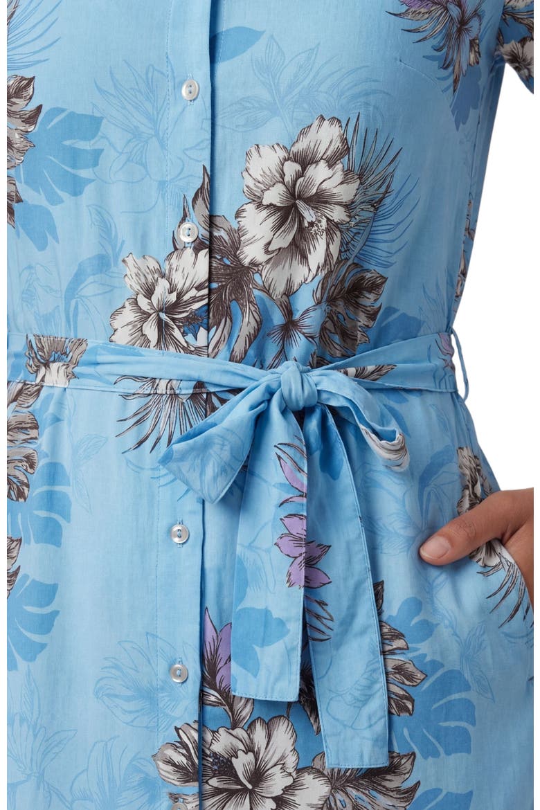 Exotic Floral Womens Shirt Dress, Alternate, color, EXOTIC FLORAL TEAL