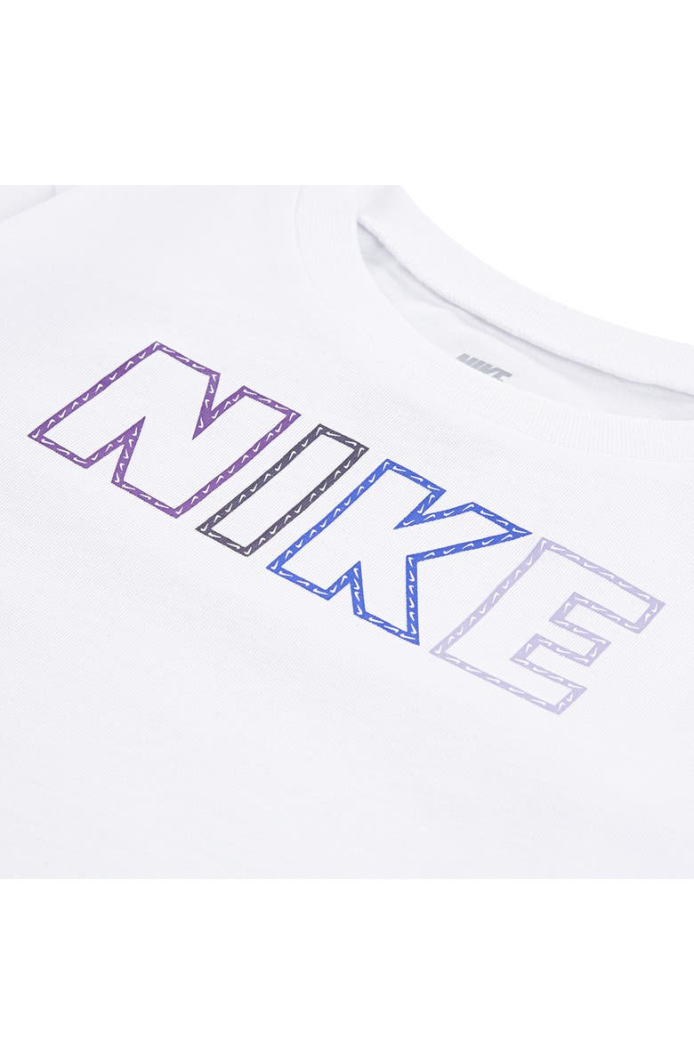Nike Pop Logo T-Shirt & Flared Leggings, Alternate, color, Dark Raisin