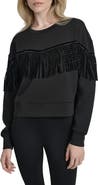 DKNY Stud Fringe Pullover