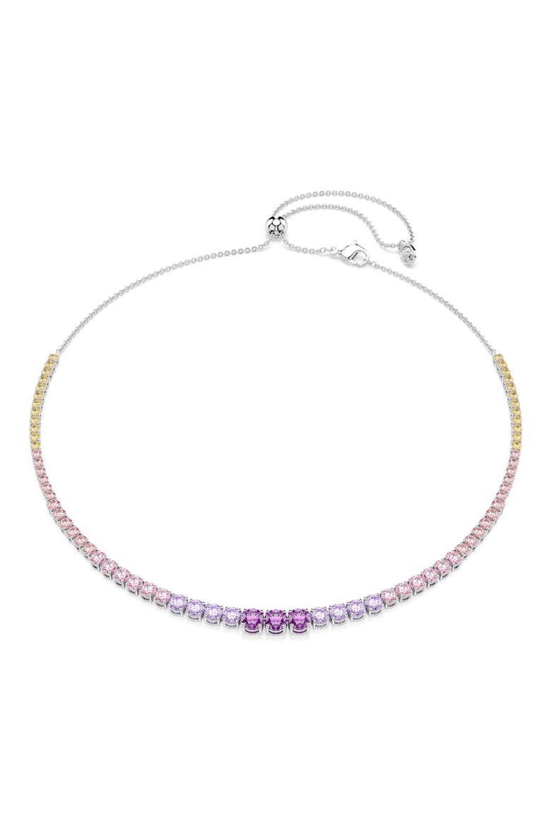 Matrix Crystal Slider Necklace, Main, color, SILVER/ PURPLE