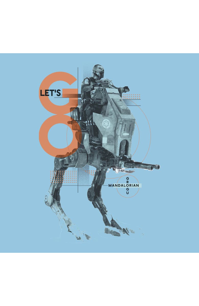 Star Wars: The Mandalorian and Grogu Boy's Star Wars The Mandalorian and Grogu Let's Go Bounty AT-RT  Graphic T-Shirt, Alternate, color, Light Blue