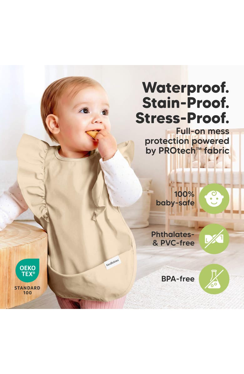 KeaBabies Fae Waterproof Bibs, Alternate, color, Frills, Terracotta