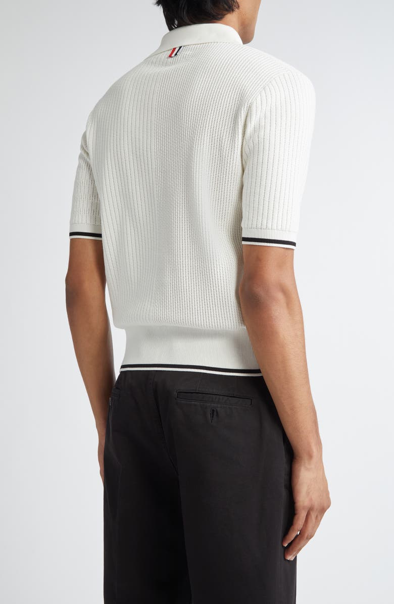 Thom Browne Mixed Stitch Polo, Alternate, color, White