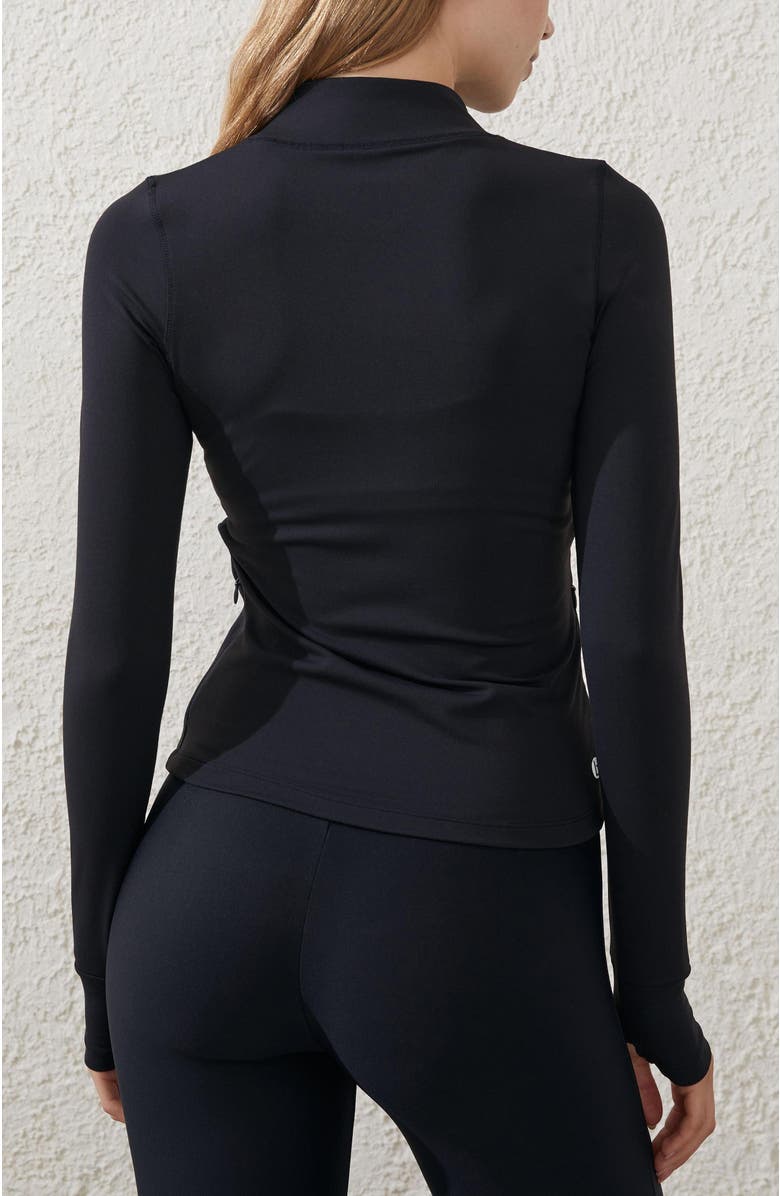 COTTON ON BODY Women's Active Core Zip Through Long Sleeve, Alternate, color, Black