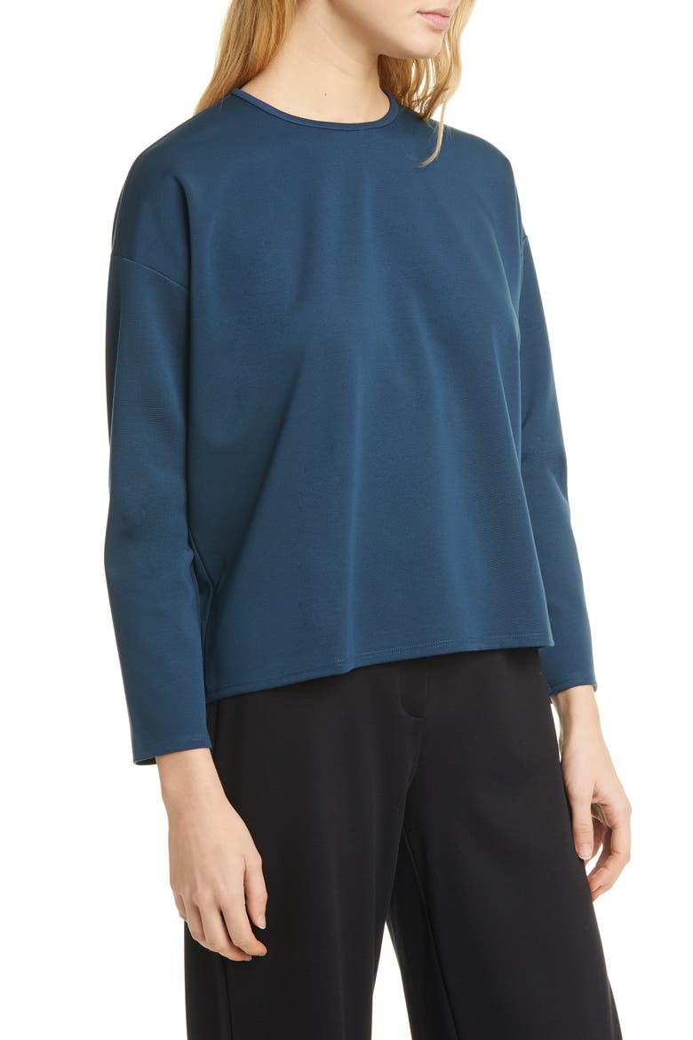 Boxy Crewneck Top, Main, color, STORM