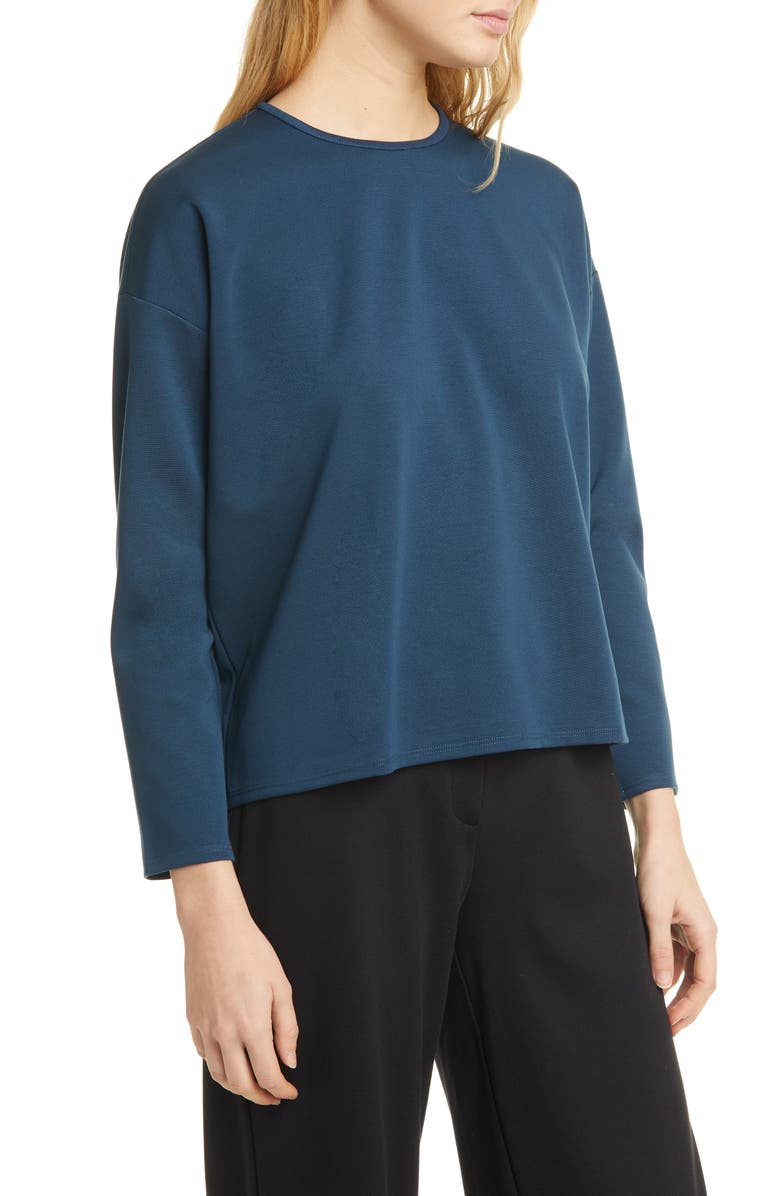 Eileen Fisher CREW NECK SHORT BOX-TOP, Main, color, 