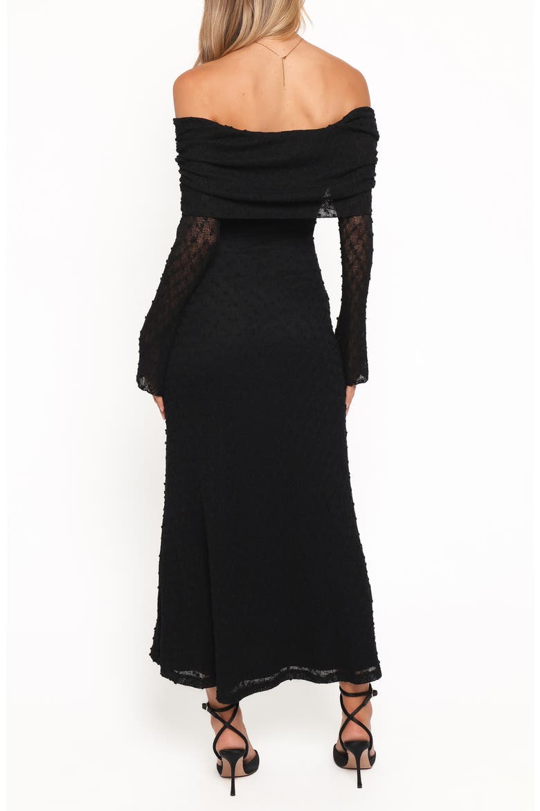 Wilma Off the Shoulder Long Sleeve Maxi Dress, Alternate, color, BLACK