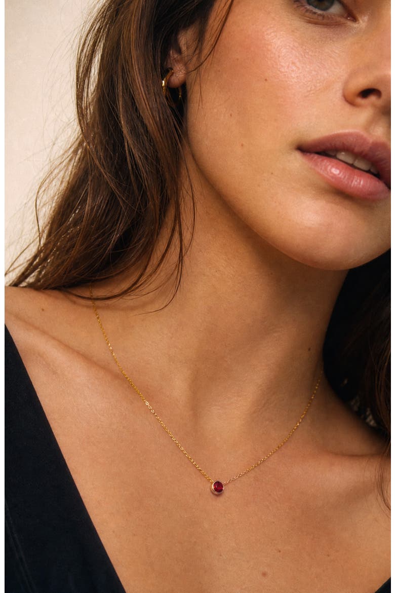 Birthstone Pendant Necklace, Alternate, color, GOLD/ JANUARY
