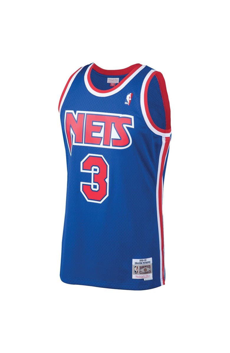 Mitchell & Ness Men's Mitchell & Ness Drazen Petrovic Royal New Jersey Nets 1992/93 Hardwood Classics Swingman Jersey, Alternate, color,