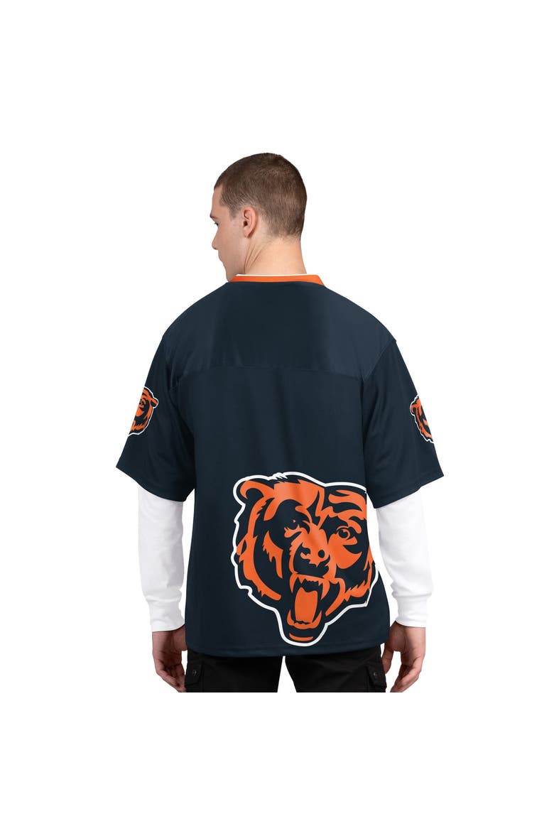 Men's Starter Navy/White Chicago Bears Short Sleeve & Long Sleeve T-Shirt Combo Pack, Alternate, color, Navy