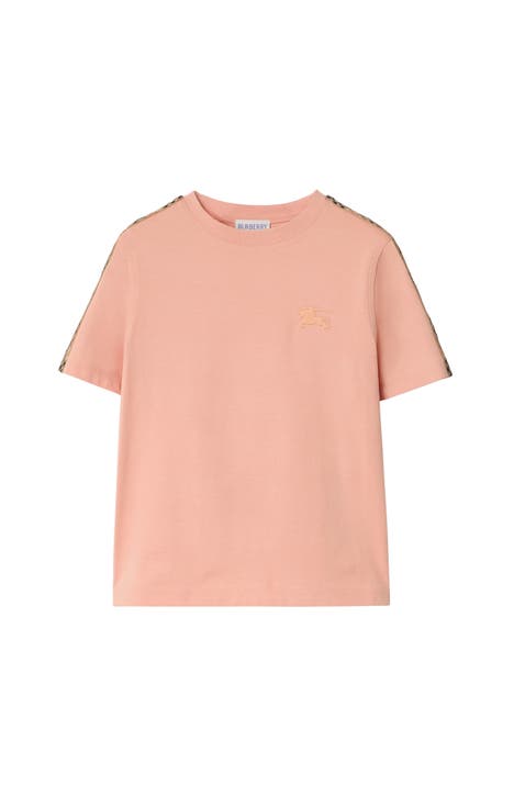 Check Trim Cotton T-shirt
