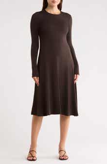 Long Sleeve Flare Swing Dress