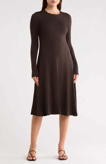 Long Sleeve Flare Swing Dress