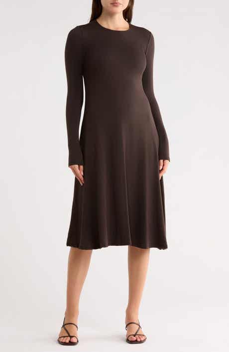 Long Sleeve Flare Swing Dress