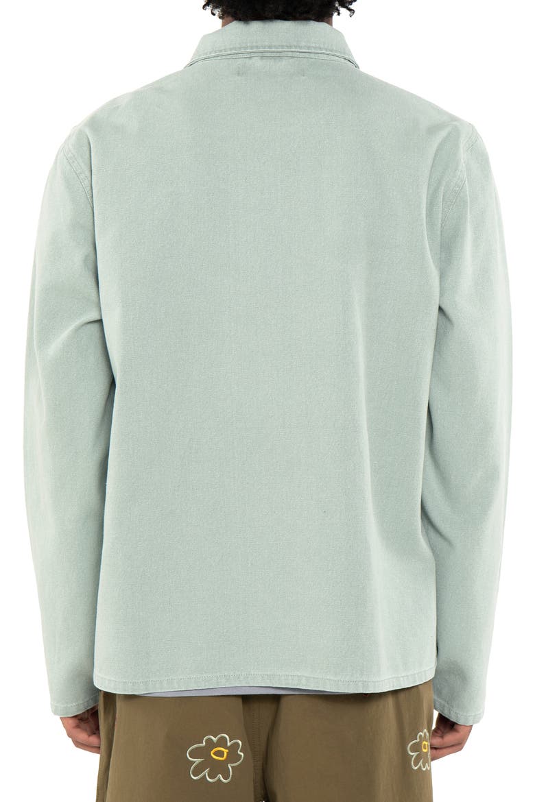Pilot Flight Cotton Canvas Shirt Jacket, Alternate, color, SAGE