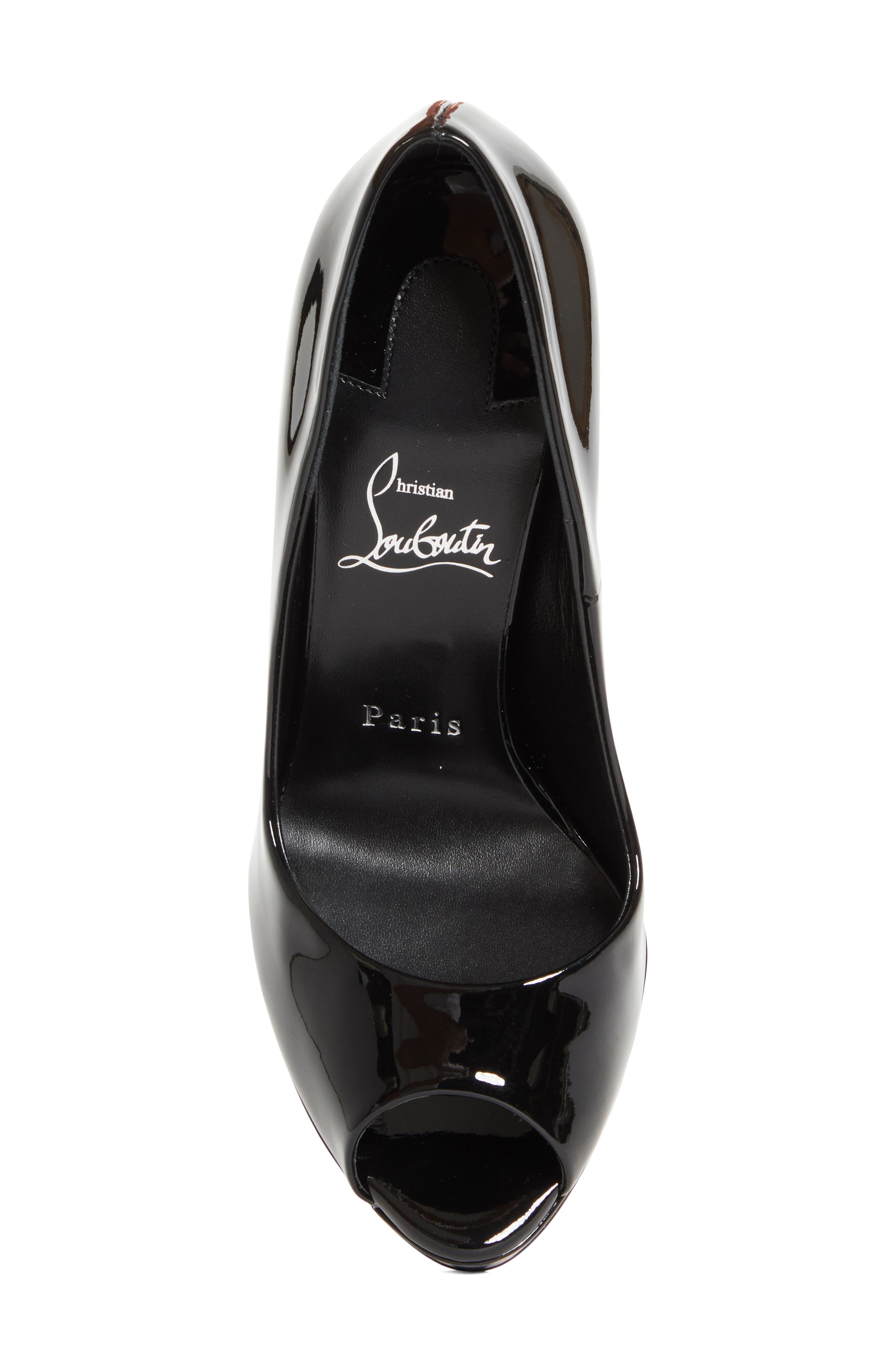 Christian Louboutin Lady Z Peep Toe Pump, Alternate, color, Black/ Black