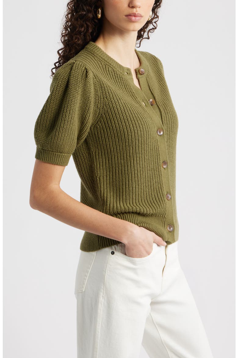 Elbow Sleeve Cardigan, Alternate, color, OLIVE CAPULET