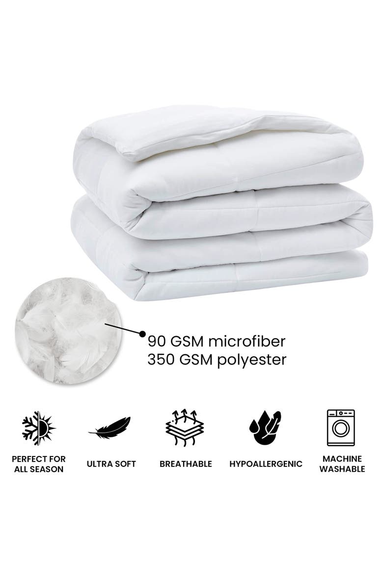 Luxury Home Solid White Microfiber Comforter, Alternate, color,