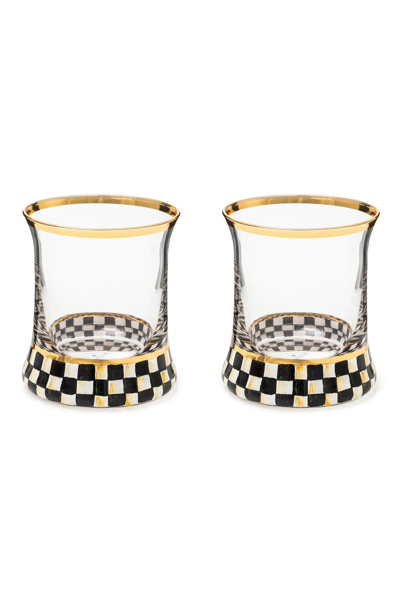 Courtly Check Set of 2 Tumblers, Main, color, BLACK
