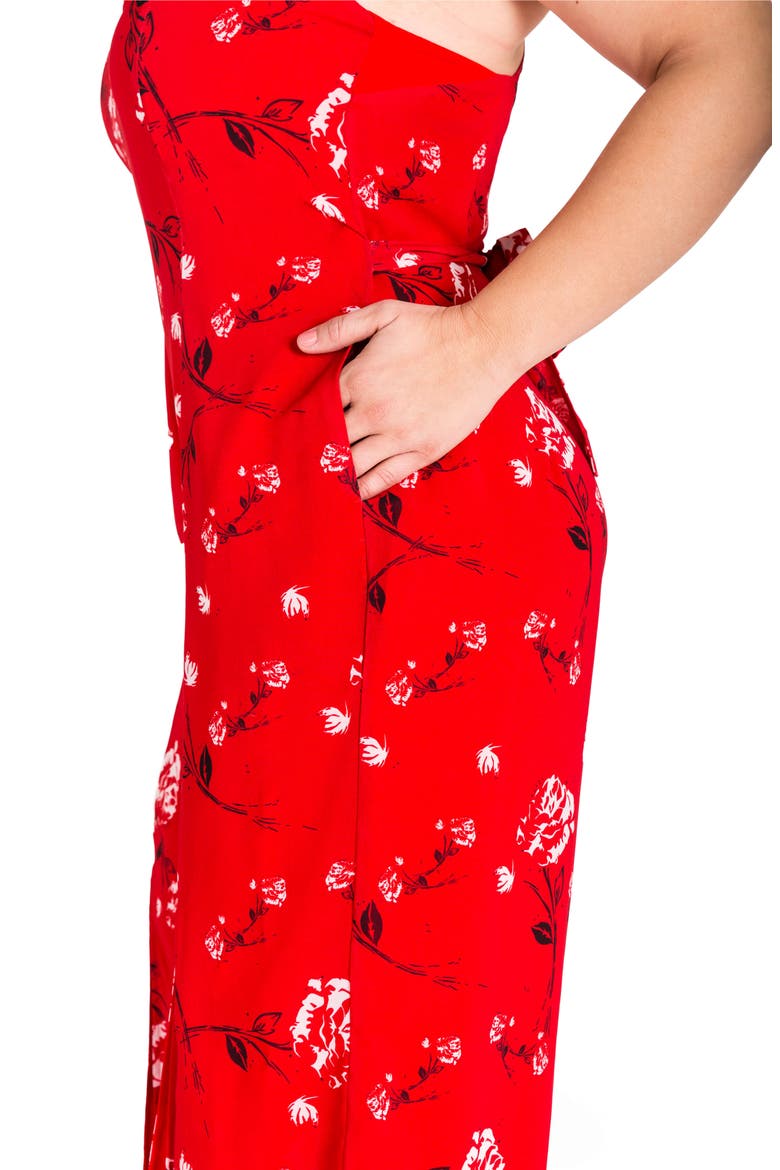 Dianna Halter Jumpsuit, Alternate, color, RED TULIP PRINT