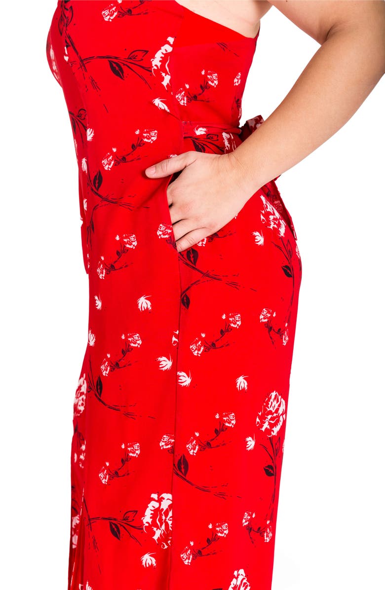 Standards & Practices Dianna Halter Jumpsuit, Alternate, color, Red Tulip Print