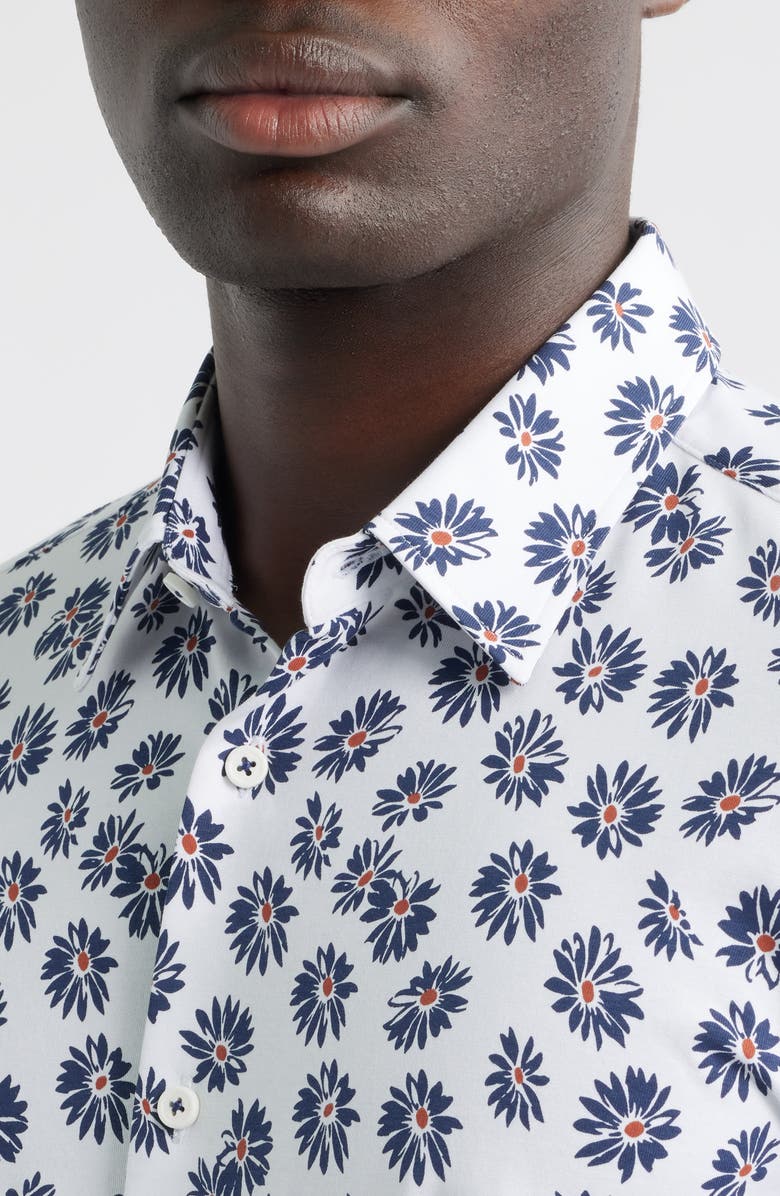 BOSS Roan Ken Floral Short Sleeve Button-Up Shirt, Alternate, color, Dark Blue