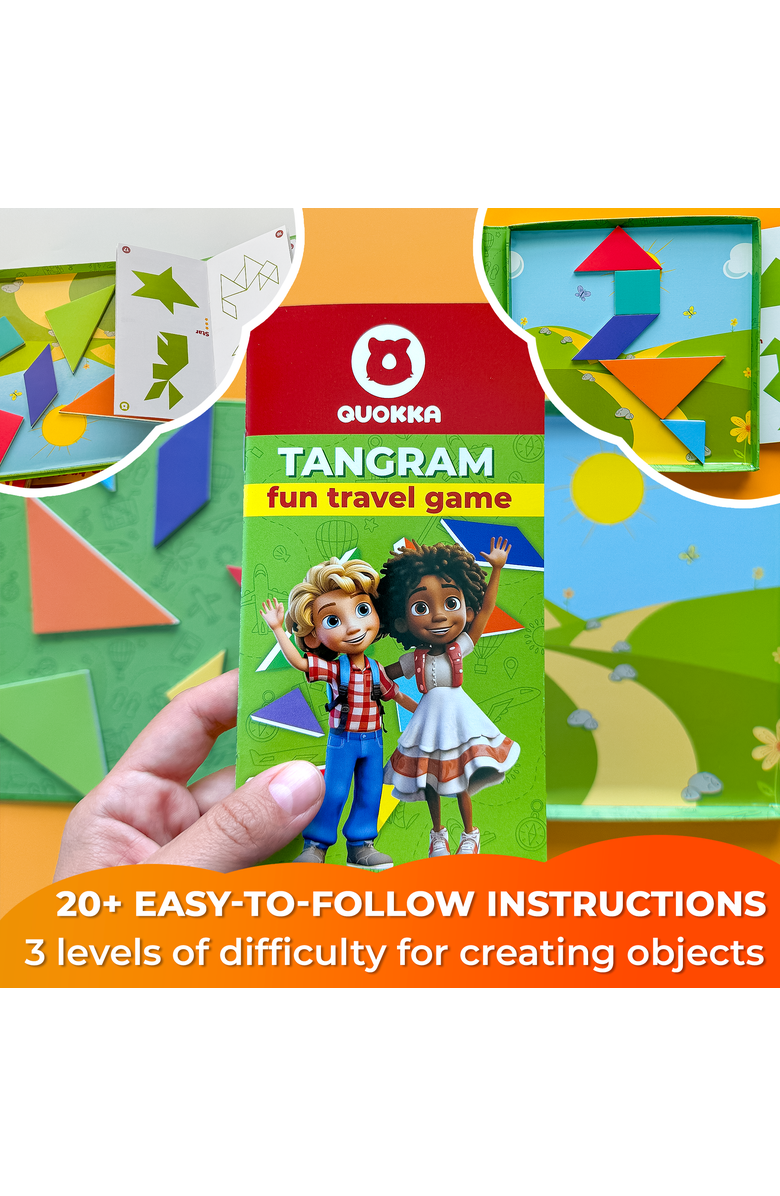 Quokka Magnetic Travel Games Collection for Kids, Alternate, color, Tangram