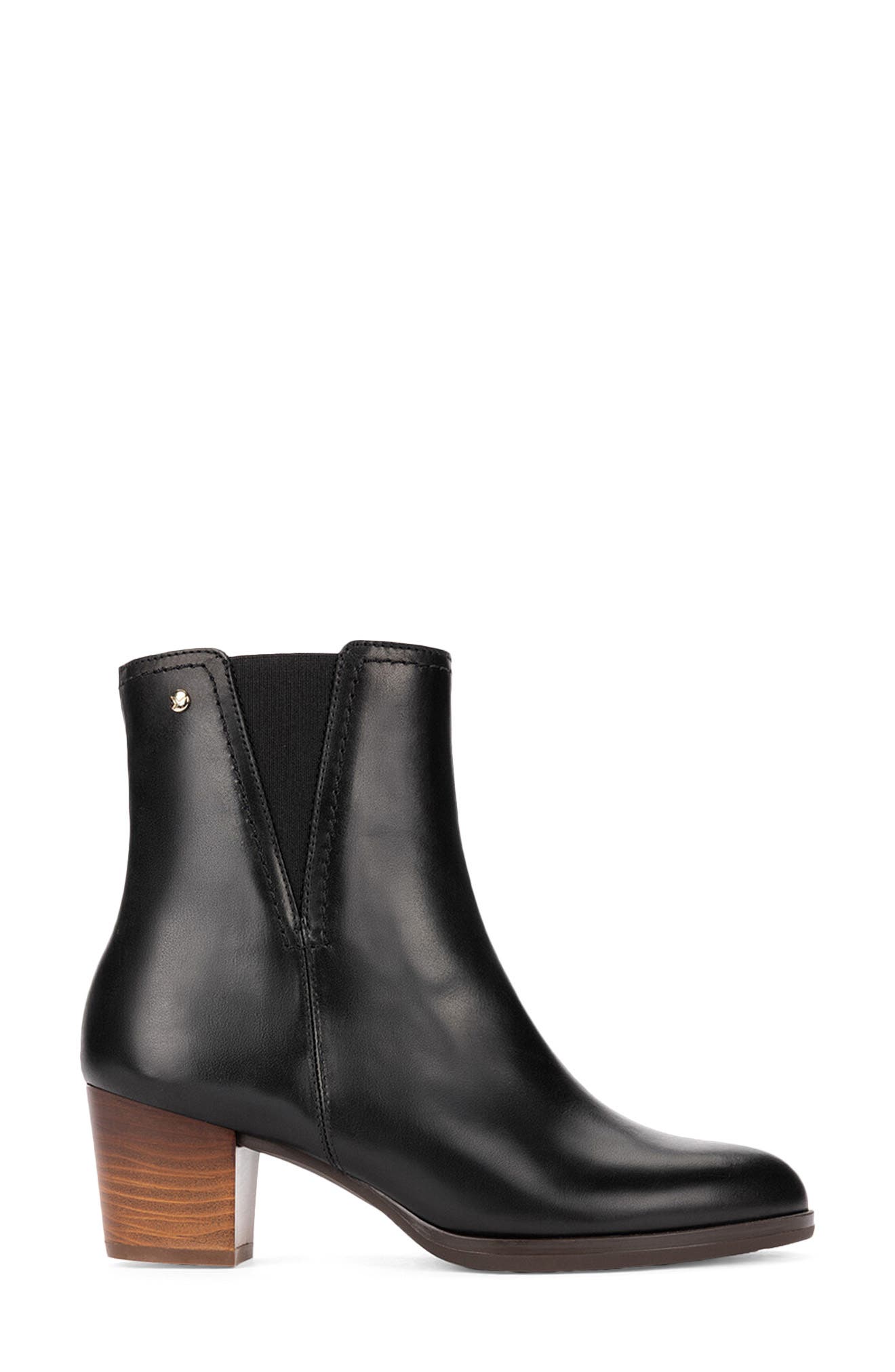 Zamora Leather Bootie, Alternate, color, BLACK