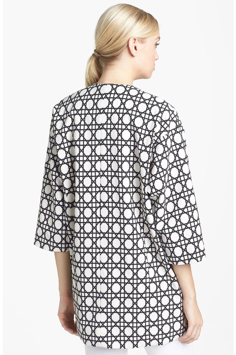 Graphic Print Swing Coat, Alternate, color, BLACK/ WHITE