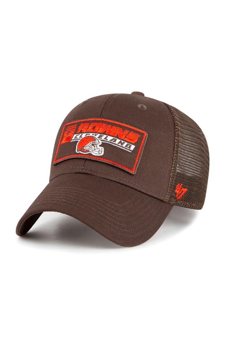 Youth '47 Brown Cleveland Browns Levee MVP Trucker Adjustable Hat, Main, color, Brown
