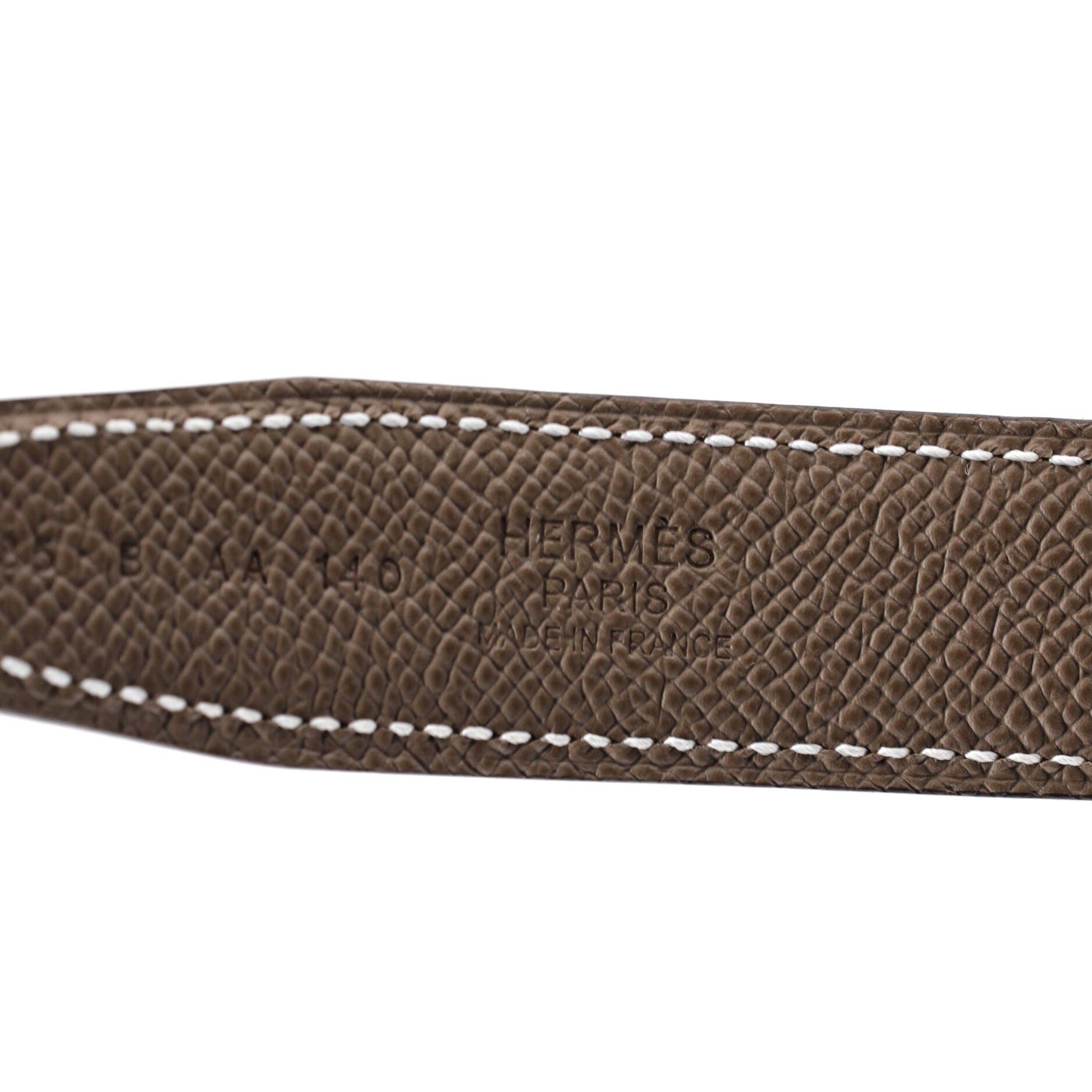 Pre-Owned Hermes Constance Reversible Belt Leather Thin, Alternate, color, Black