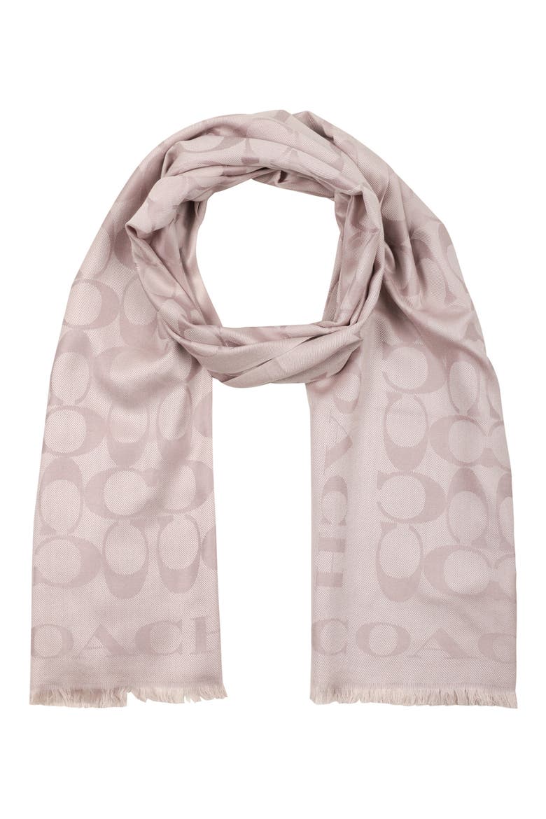 Signature-C Silk & Cotton Stole, Main, color, GREY