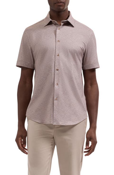 Miles OoohCotton® Print Short Sleeve Button-Up Shirt