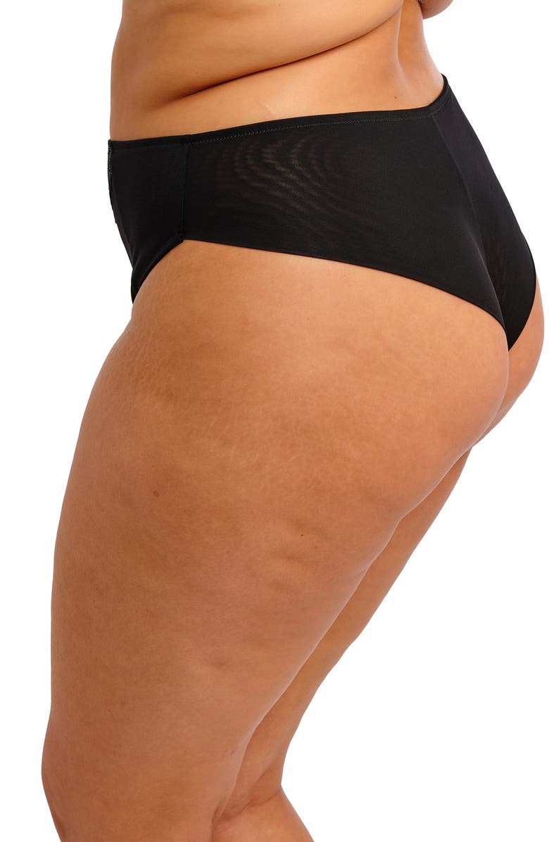 Elomi Reja Brazilian Briefs, Alternate, color, Black