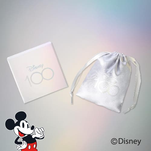 Disney 100th Anniversary Silver Plated Head Pendant, 18'' Chain In Metallic