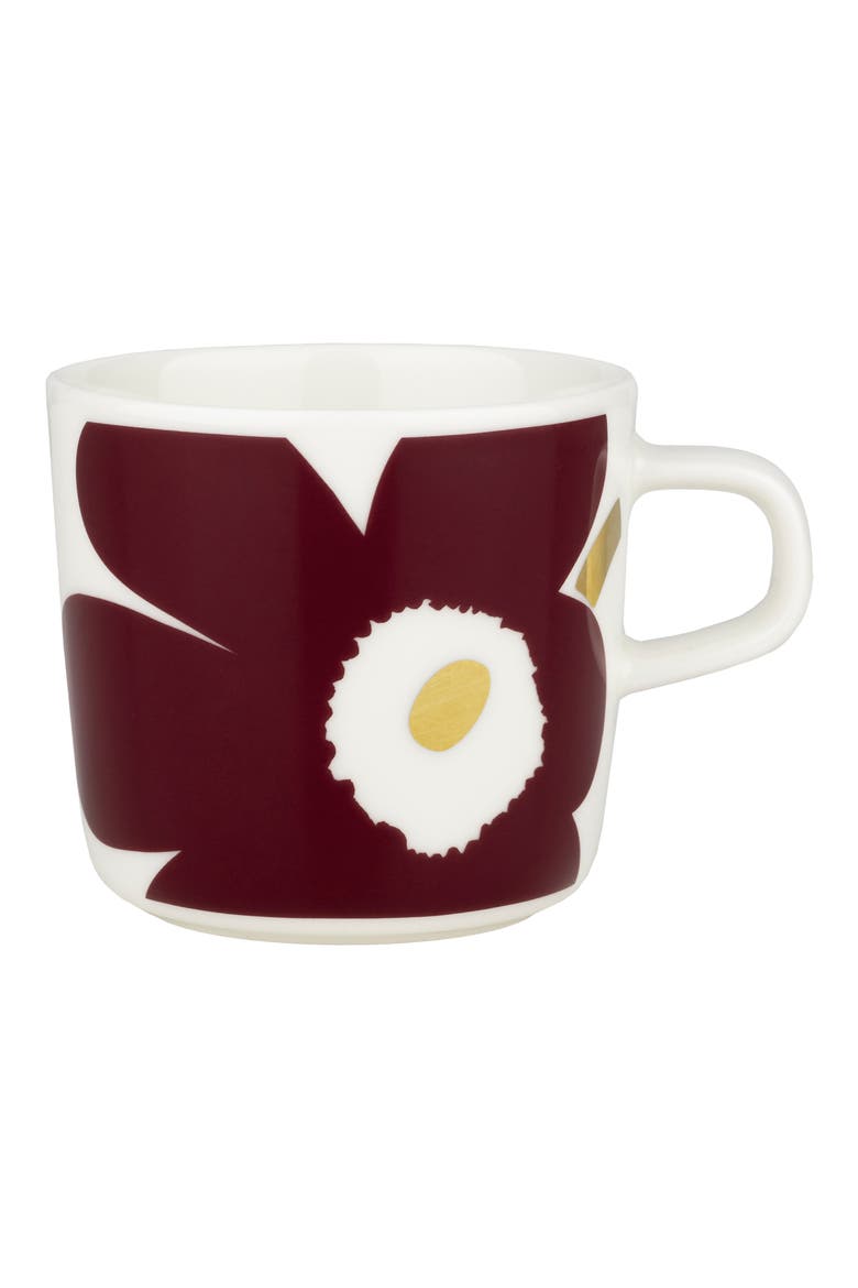 Juhla Unikko Coffee Cup, Main, color, WHITE/ WINE-RED/ GOLD