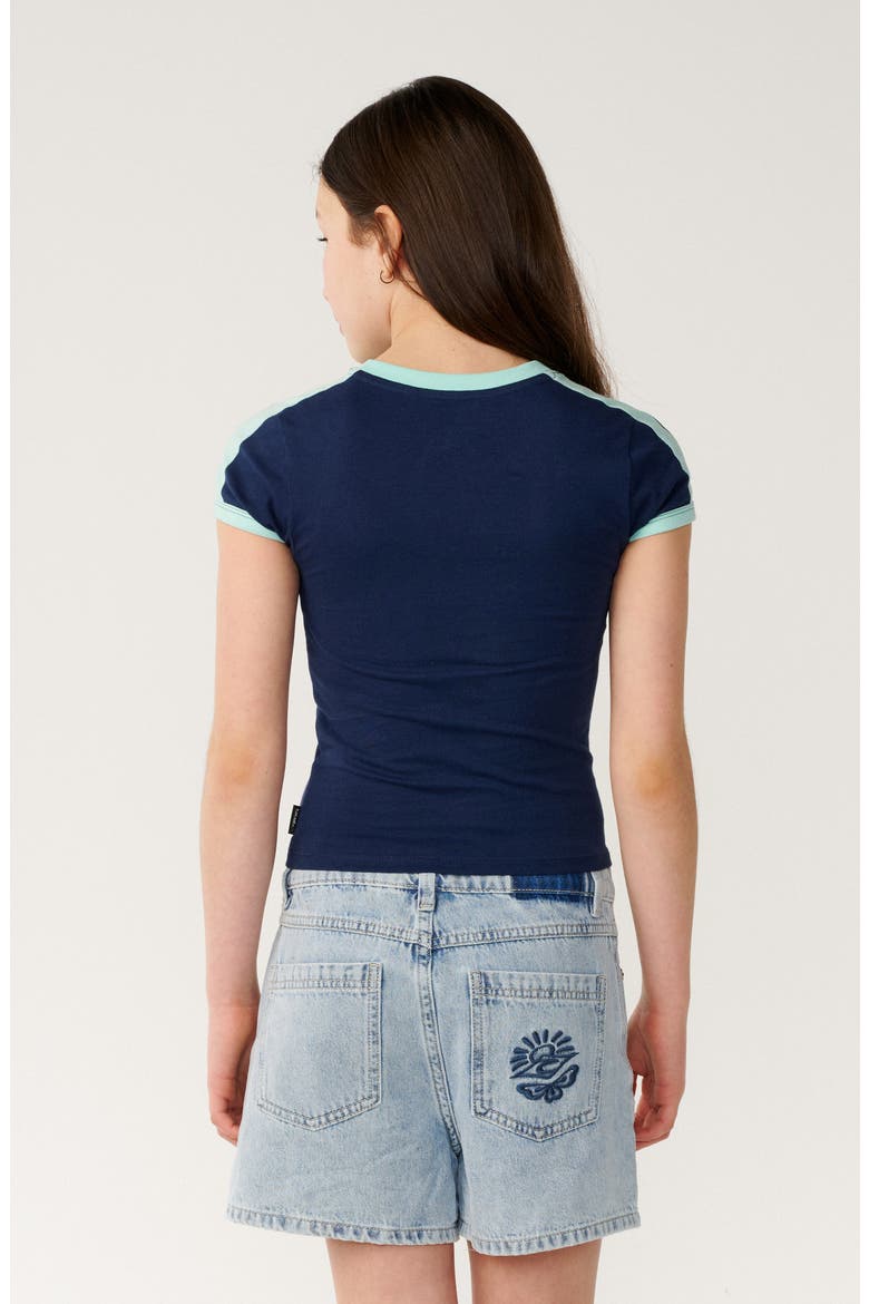 Kids' Surf 97 Graphic Fitted Ringer Tee, Alternate, color, NAVY