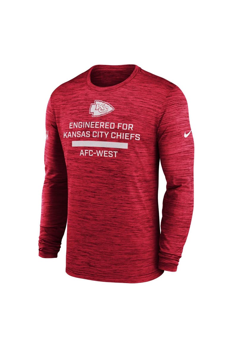 Men's Nike Red Kansas City Chiefs Sideline Velocity Performance Long Sleeve T-Shirt, Alternate, color, Red