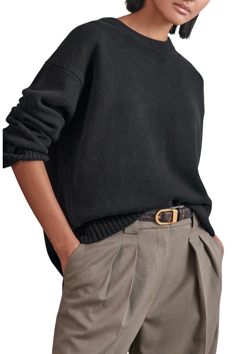 Ella Wool & Cashmere Sweater, Main, color, BLACK