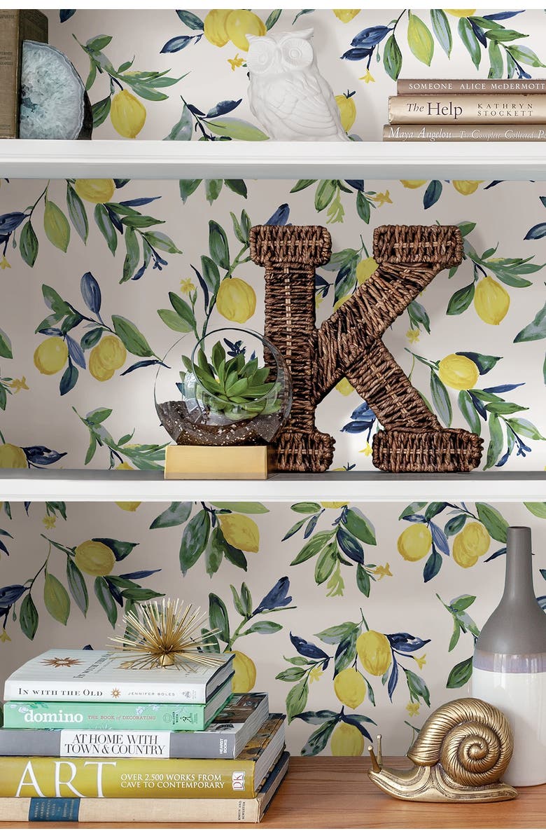 Wallpops Lemon Drop Yellow Peel & Stick Wallpaper, Alternate, color, Yellow