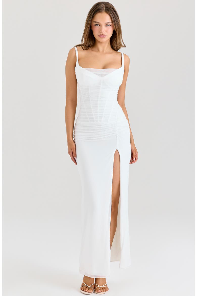 Lini Sleeveless Mesh Dress, Alternate, color, WHITE